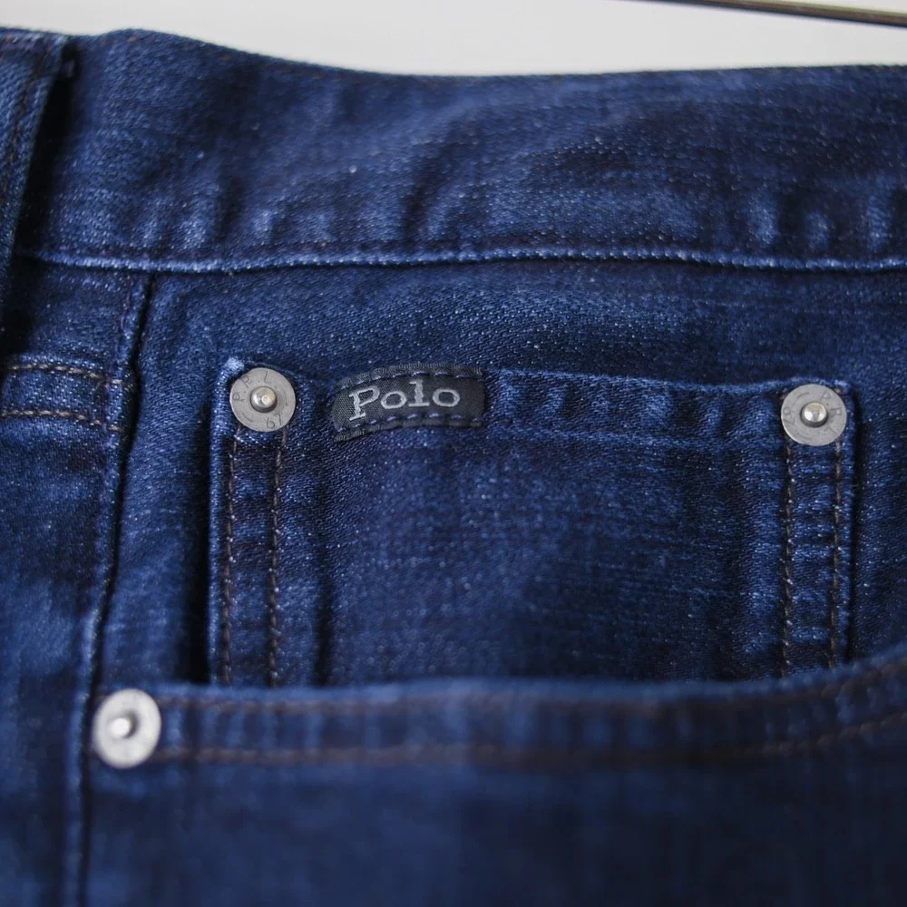 Polo Ralph Lauren Hampton Relaxed Straight Jeans Mens 36 x 32 Dark Blue Wash